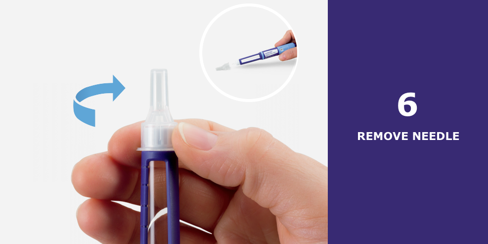*One section of a larger image depicting 6 steps to inject Saxenda